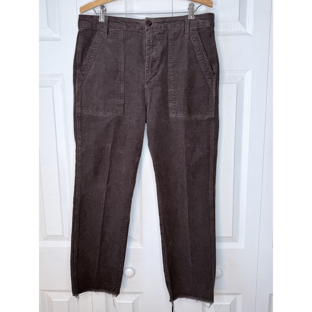 AMO Easy Army Trouser Pant Size‎ 29 Brown Corduroy Raw Hem Pockets  $286 NWOT
